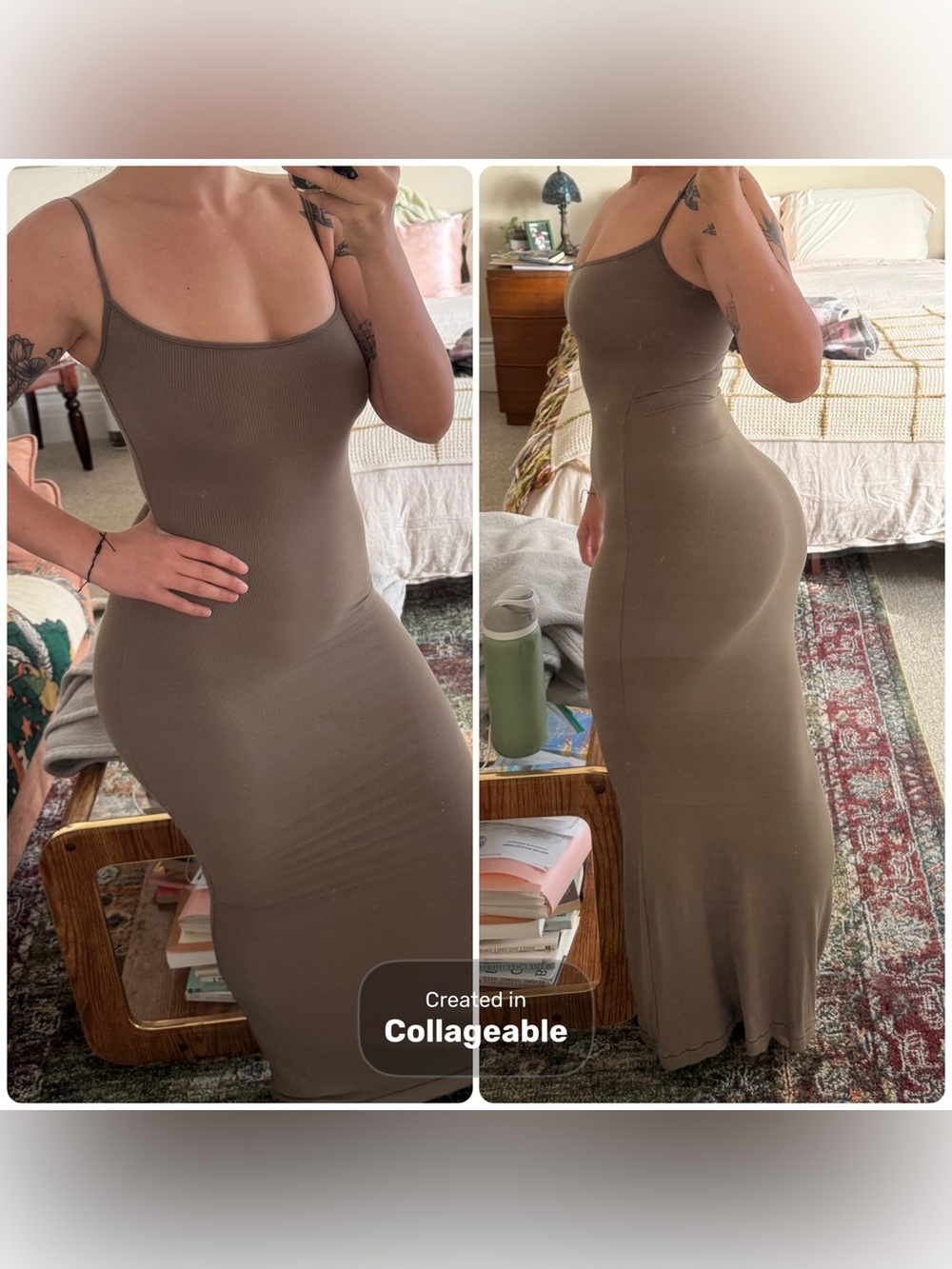Skims ribbed bodycon maxi dress